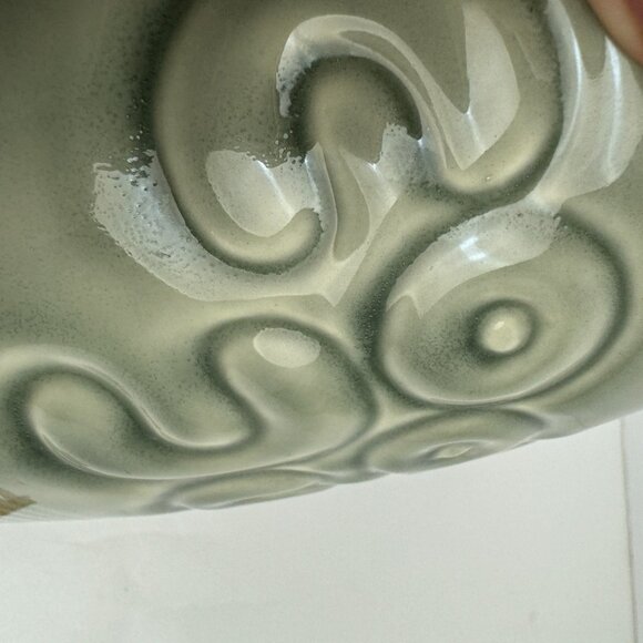 Vtg Cookie Jug Jar Two Tone Green McCoy w Lid Made in USA Model 213 Damaged Read - Picture 12 of 12